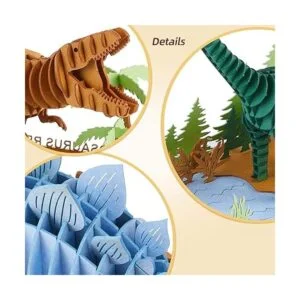 CUPUZ Rompecabezas de papel 3D 3 dinosaurios surtidos_5