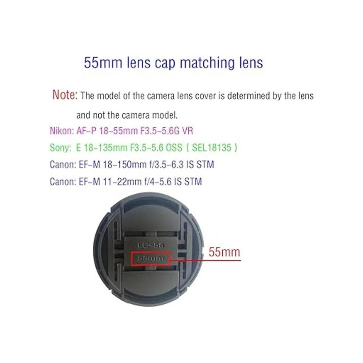 Tapa de lente de 2.165 in para Sony T E 0.630 2.756 in_4