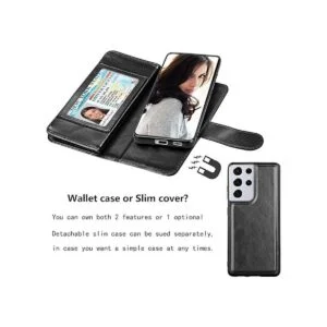 Njjex Funda tipo cartera para Samsung Galaxy S21 5G para_4