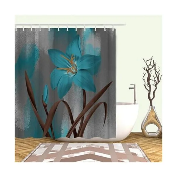 RnnJoile Lily Juego de cortinas de ducha con flores_3