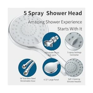 DOILIESE Cabezal de ducha de mano 5 modos de ajuste_3