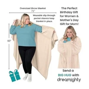 Dreamighty The Cozy Hug Manta acogedora con mangas para_2