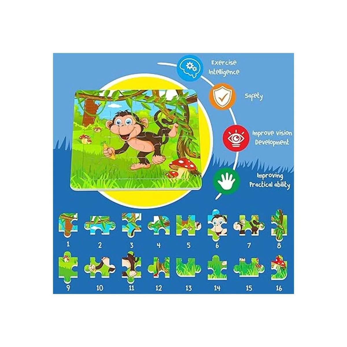 6 paquetes de rompecabezas de madera con animales de_2