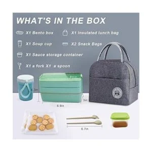 Koccido Kit de lonchera tipo Bentocaja de almuerzo_2