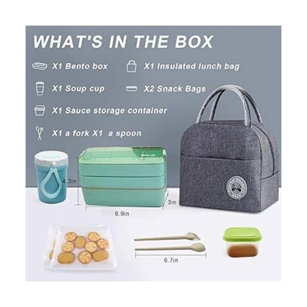 Koccido Kit de lonchera tipo Bentocaja de almuerzo_2