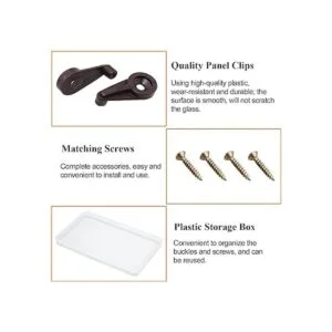 Morobor Kit de 50 clips de retención de vidrio clips de