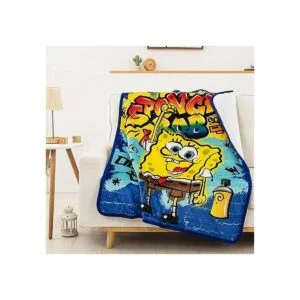 Northwest Spongebob Graffiti Bob Silk Touch Sherpa Manta_2