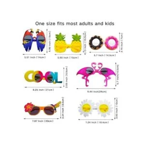 Poptrend Paquete de 7 gafas de fiesta Luau gafas_2
