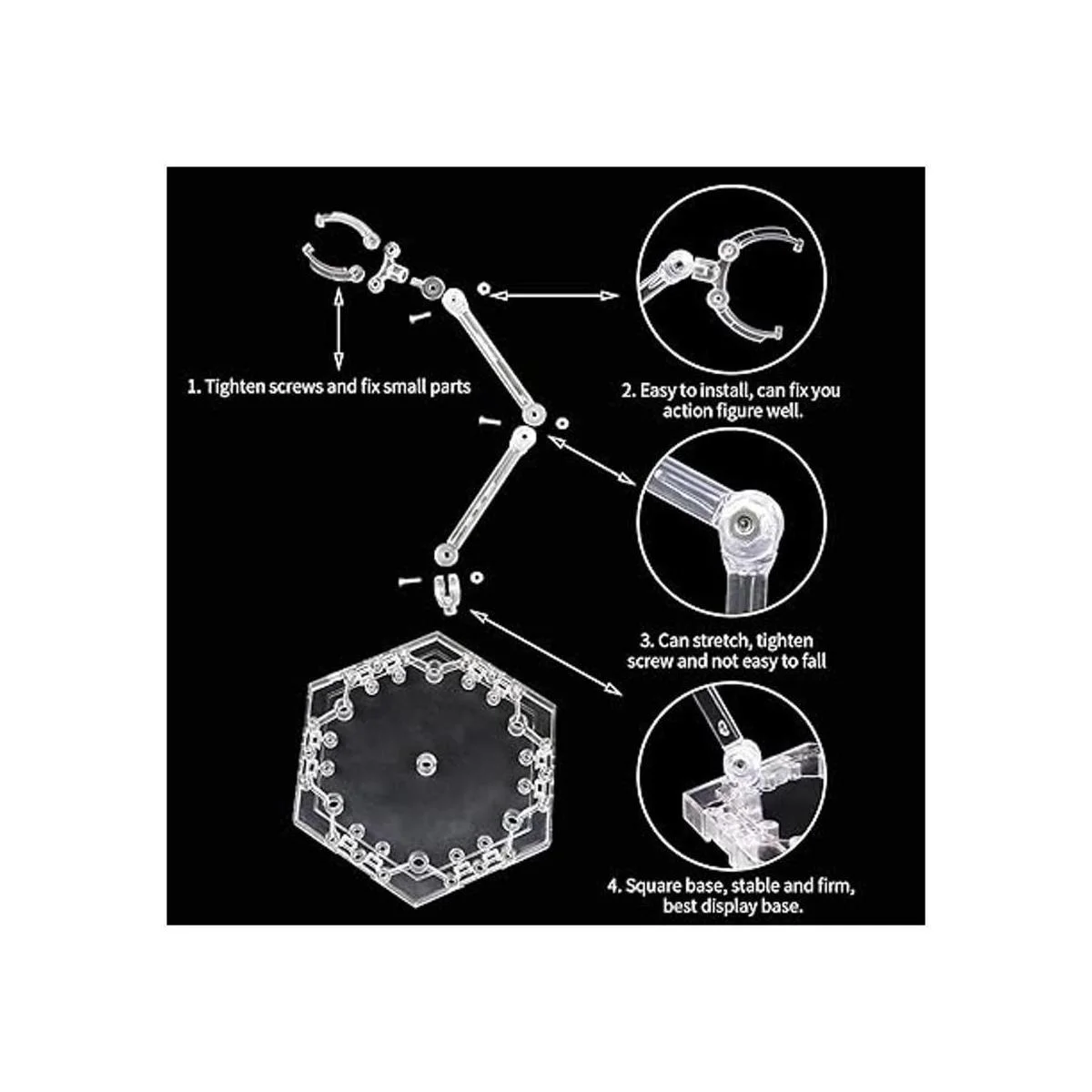 POMER Soporte de figura de acción 5 piezas de soporte de_5