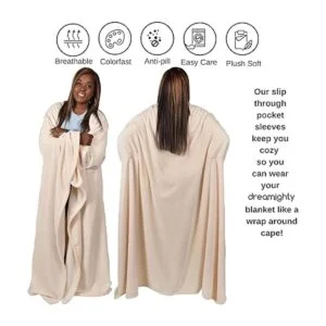 Dreamighty The Cozy Hug Manta acogedora con mangas para_3