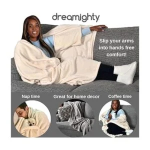 Dreamighty The Cozy Hug Manta acogedora con mangas para_5