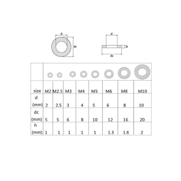 Juego de 480 arandelas planas de nailon blanco para_4