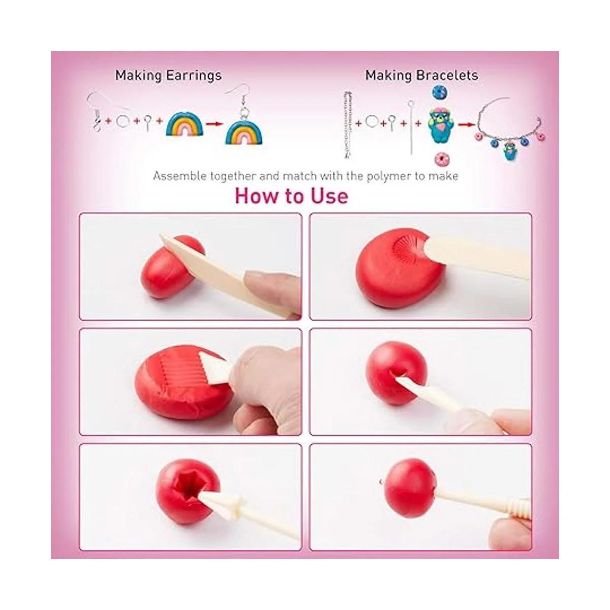 Make Your Own Clay Jewelry Kit de manualidades para hacer_3