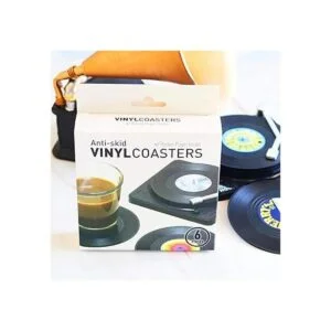 Divertidos posavasos de vinilo retro para bebidas con