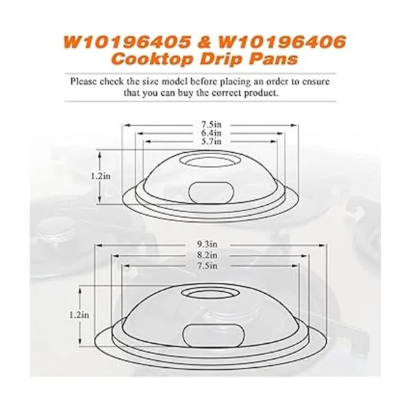 Kit de sartenes de goteo W10196405 W10196406 de Blutoget