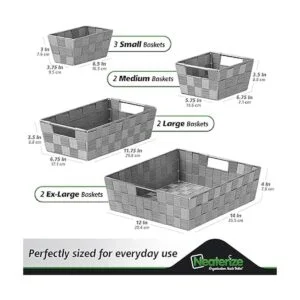 Cestas de almacenamiento tejidas para organizar juego de_3