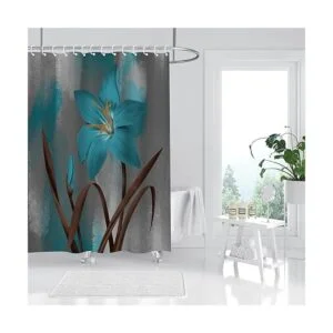 RnnJoile Lily Juego de cortinas de ducha con flores_6