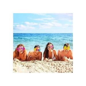 Poptrend Paquete de 7 gafas de fiesta Luau gafas_5