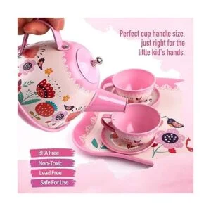 DFantiX Juego de té para niños pequeños 15 piezas de té_3