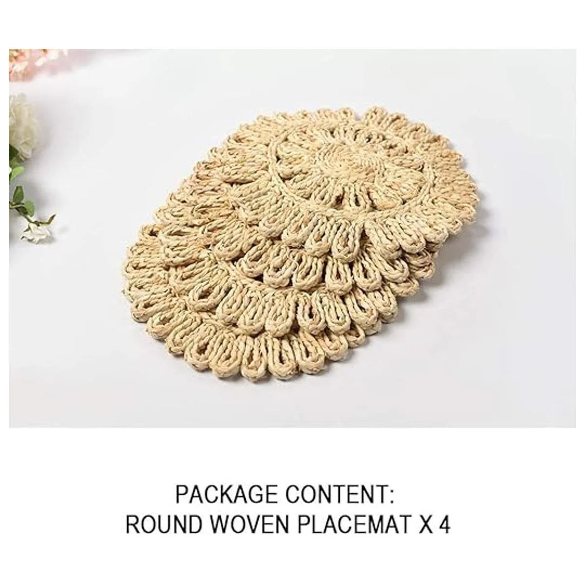 IcosaMro Manteles individuales redondos tejidos para mesa_5