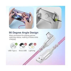 Pofesun Cable USB C 5 unidades 10 pies cable USB tipo_2