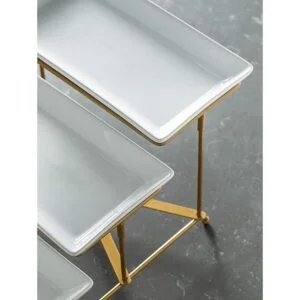 LAUCHUH Soporte para servir de 3 niveles con bandeja de