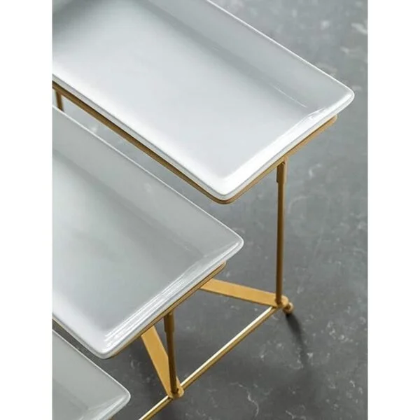 LAUCHUH Soporte para servir de 3 niveles con bandeja de