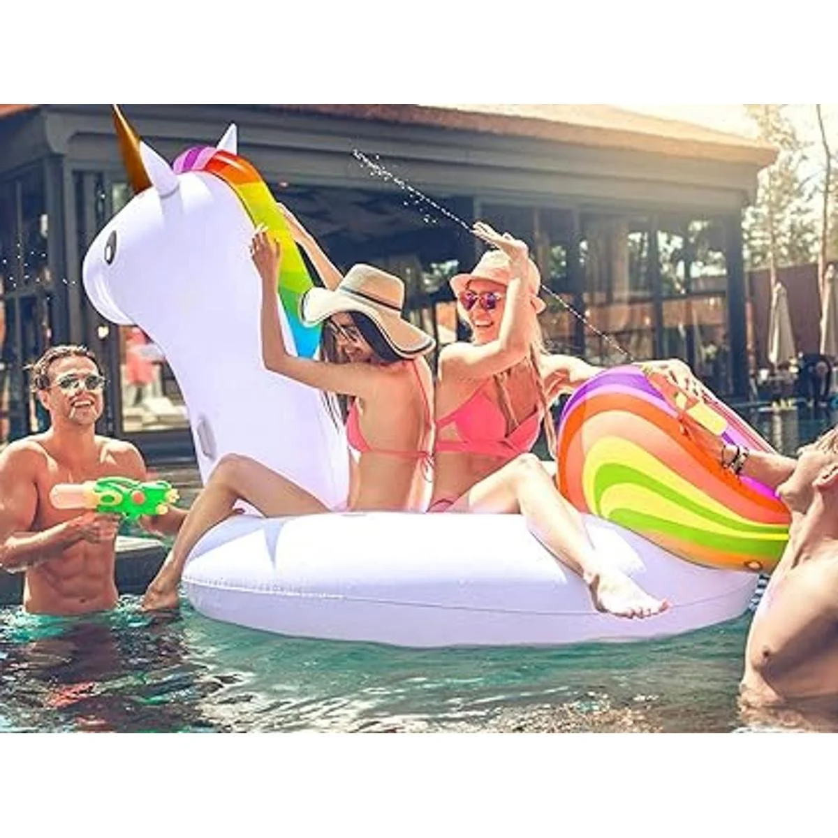 TURNMEON Flotador inflable de unicornio enorme para_2