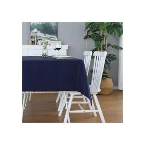 Mantel rectangular azul marino resistente sin arrugas_2