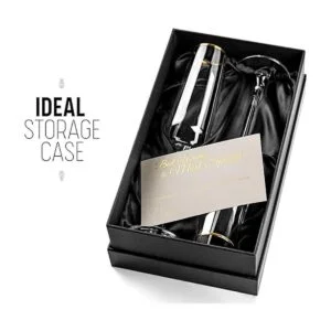 Copas de regalo de champán con borde dorado Juego de 2_6