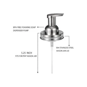 Tapas dispensadoras de espuma Mason Jar paquete de 6