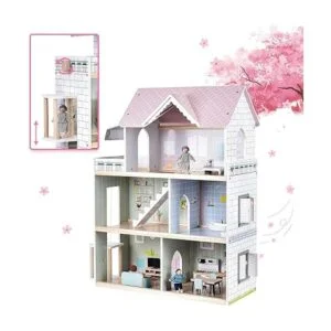 Giant Bean Casa de muñecas de madera de 2.6 pies de alto_2