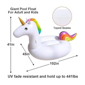 TURNMEON Flotador inflable de unicornio enorme para_3
