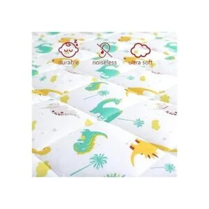 Pack n Play Sábana acolchada de dinosaurio suave y_2