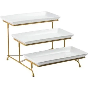 LAUCHUH Soporte para servir de 3 niveles con bandeja de
