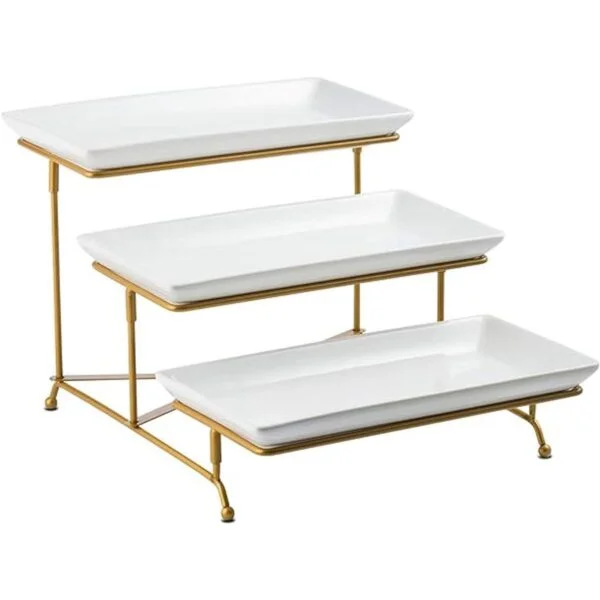 LAUCHUH Soporte para servir de 3 niveles con bandeja de