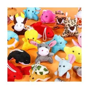 Juego de 42 juguetes de animales de peluche lindo llavero_4
