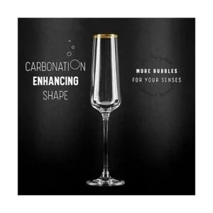 Copas de regalo de champán con borde dorado Juego de 2_2