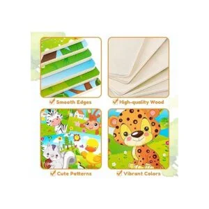 SYNARRY Paquete de 6 rompecabezas de madera para niños de_4