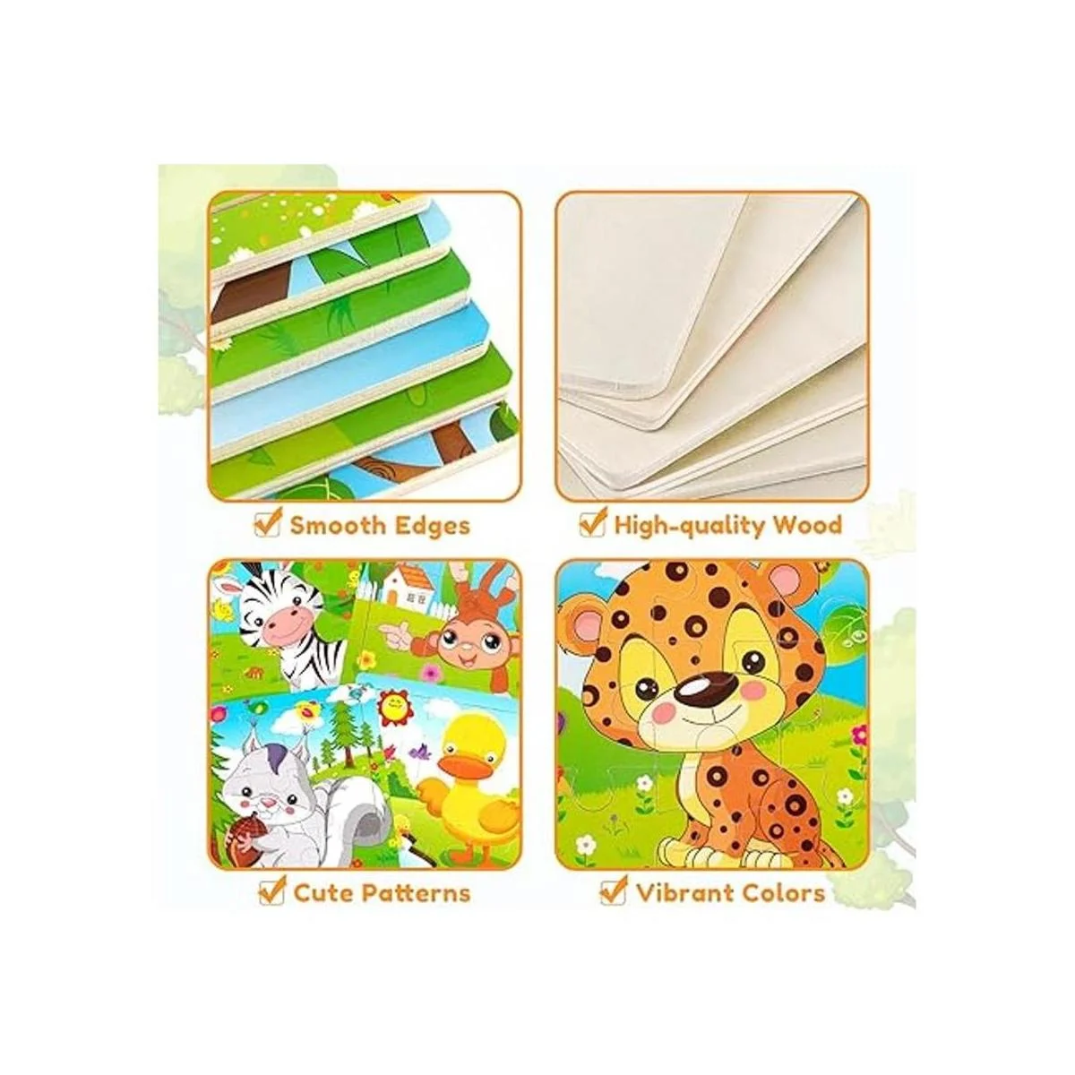 SYNARRY Paquete de 6 rompecabezas de madera para niños de_4