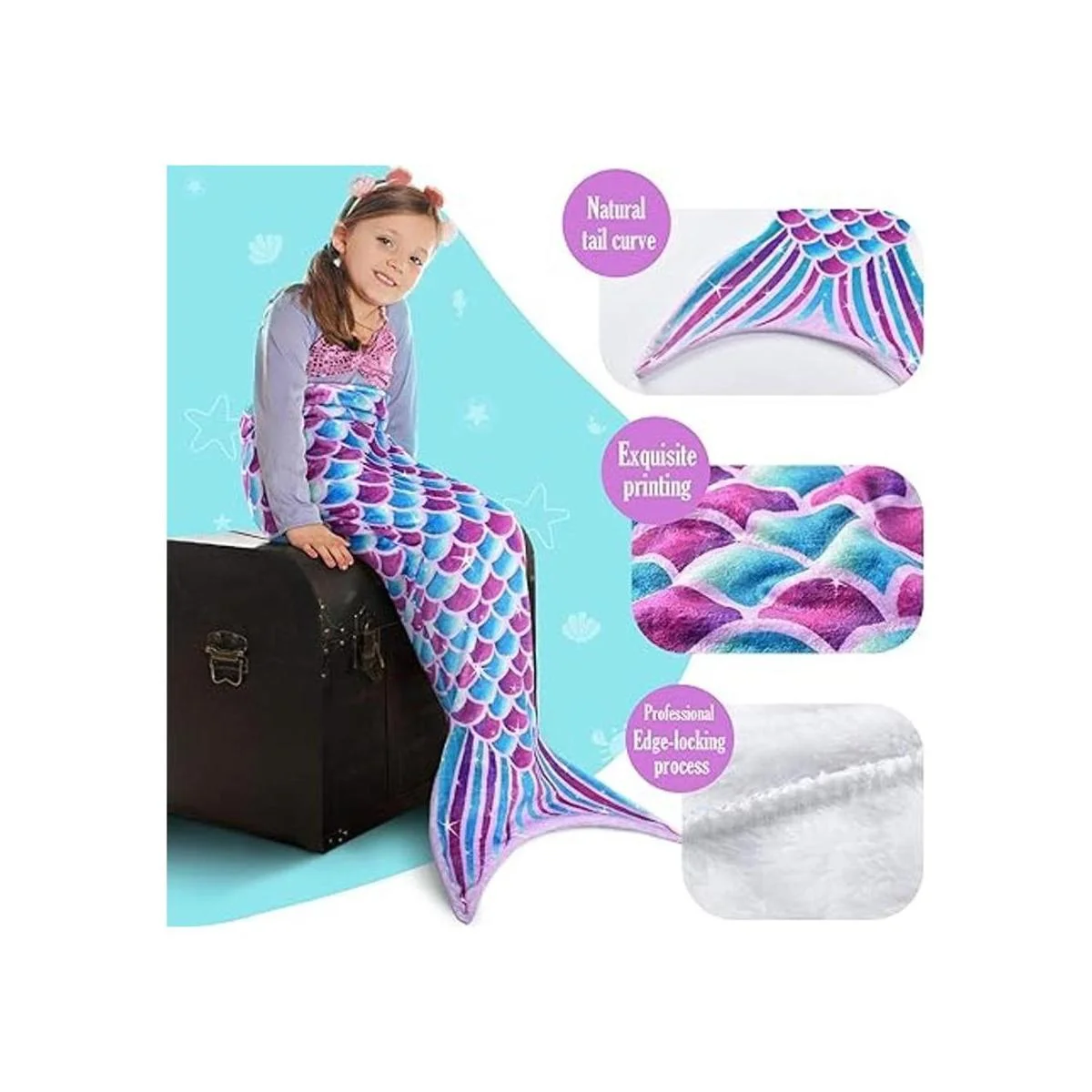 Manta de cola de sirena manta de felpa de sirena para