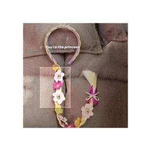 Pelucas de vestir de princesa diadema larga trenzada de_6