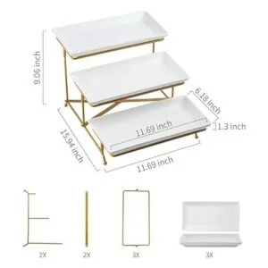 LAUCHUH Soporte para servir de 3 niveles con bandeja de