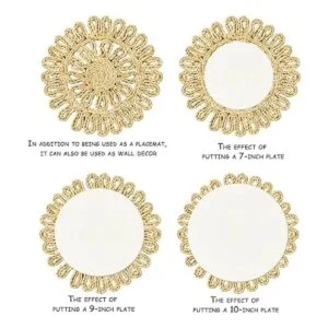 IcosaMro Manteles individuales redondos tejidos para mesa_3