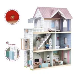 Giant Bean Casa de muñecas de madera de 2.6 pies de alto_3