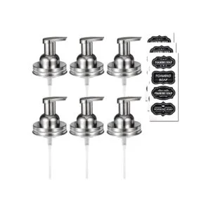 Tapas dispensadoras de espuma Mason Jar paquete de 6