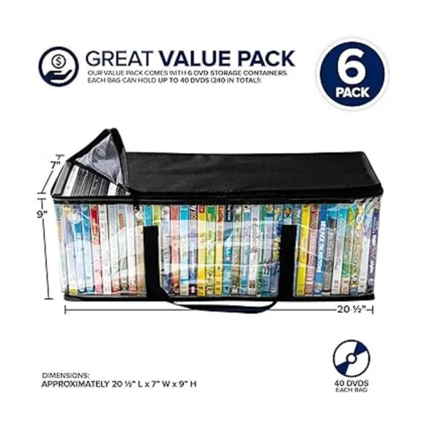 Stock Your Home Bolsas de almacenamiento de DVD juego de