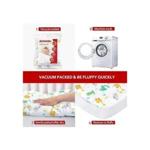 Pack n Play Sábana acolchada de dinosaurio suave y_4