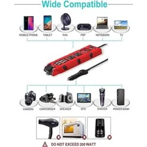 Inversor de corriente para automóvil de 200 W CC de 12 V a_3
