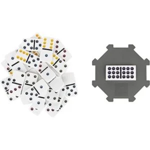 Juego de dominó Double Nine en lata de almacenamiento_4